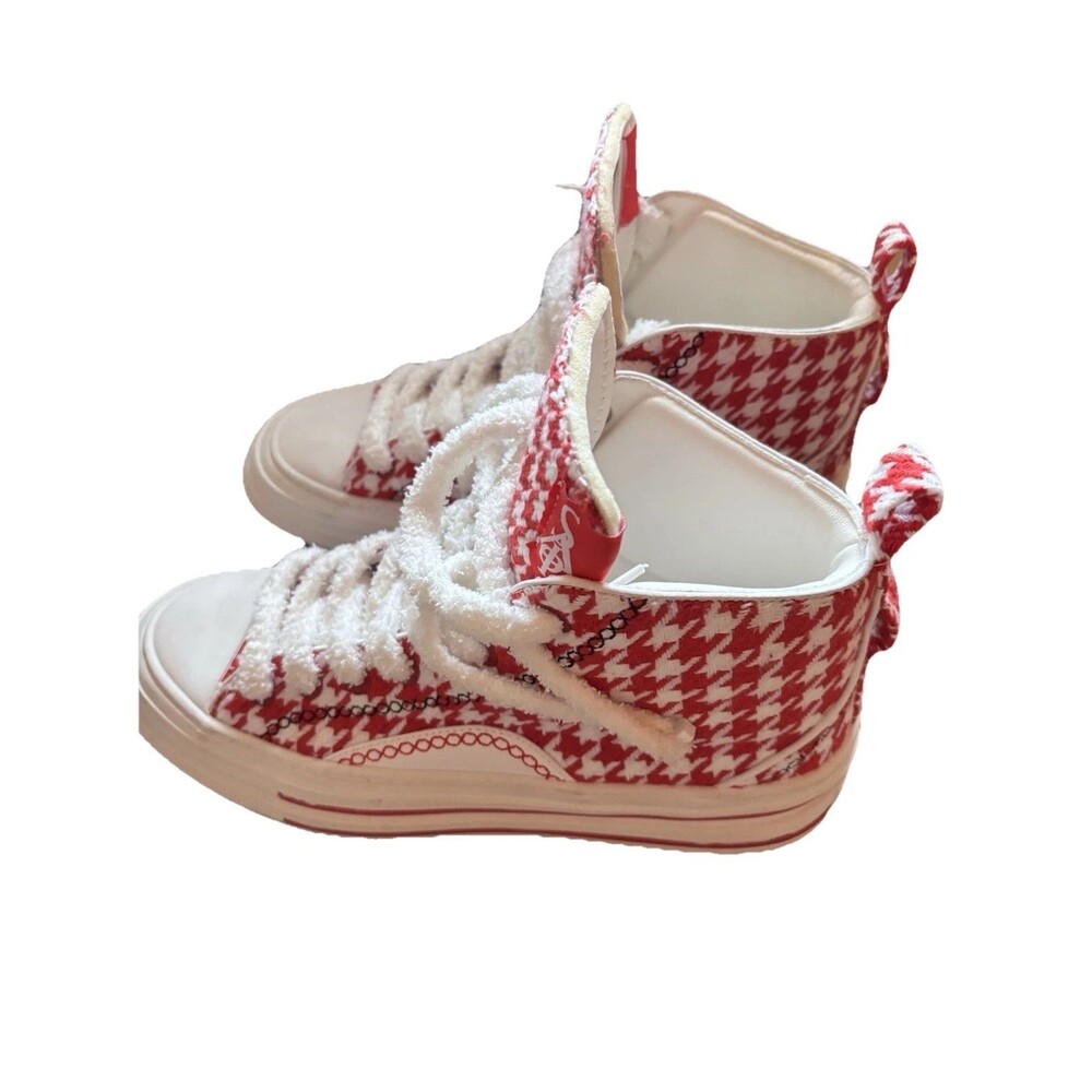 SIA Collective Houndstooth High Top Sneakers Red White Mens Size 12‎ SIA CLTV - Picture 2 of 6